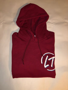 Garnet Red Hoodie, White Logo