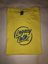 Load image into Gallery viewer, Cornsilk Yellow T-shirt, Blue Logo

