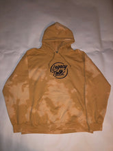 Load image into Gallery viewer, Old Gold Bleach Dye Hoodie, Black Fist Logo
