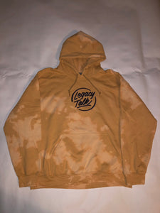 Old Gold Bleach Dye Hoodie, Black Fist Logo