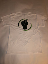 Load image into Gallery viewer, White T-shirt, Black Fist Logo
