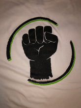 Load image into Gallery viewer, White T-shirt, Black Fist Logo
